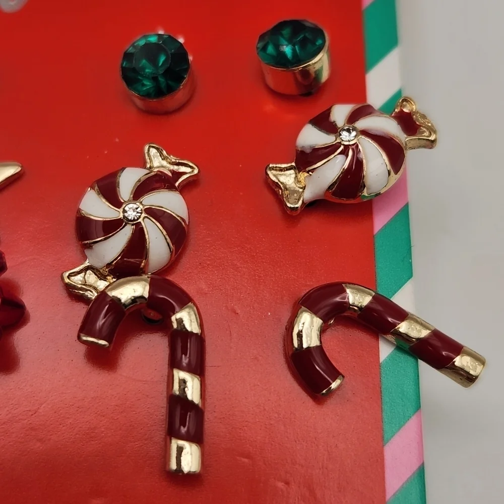 Limited Too Festive Kids Earring Set - Red, Green, Gold